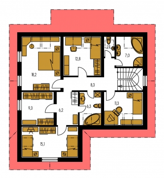 Floor plan of second floor - PREMIUM 215